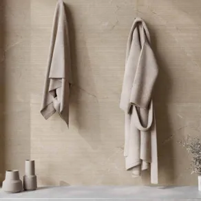 Badkamer muur betegeld met wandtegel 60x120 cm Decor Modena Beige Taupe DC156