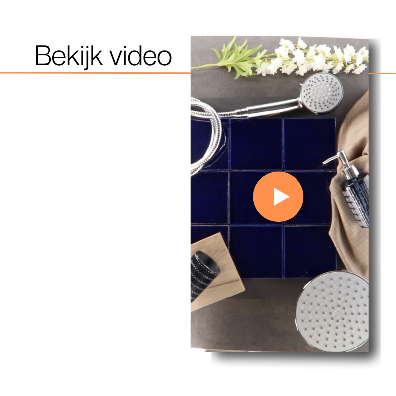 Hoogglans handvorm wandtegel 13×13 cm Baltimore kobalt blauw RBT73
