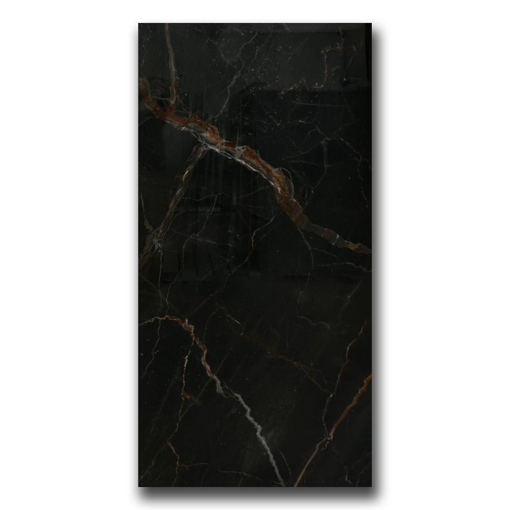 Gepolijst vloertegel 60x120 cm marmerlook Valado grijs R51