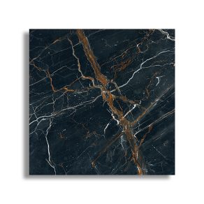 Gepolijste vloertegel 120x120 cm Marmerlook Venice zwart R122