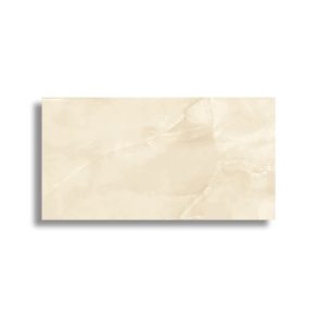 Gepolijste vloertegel 30x60 cm marmerlook Onix Samoa Beige G71. Ook in meerdere maten leverbaar
