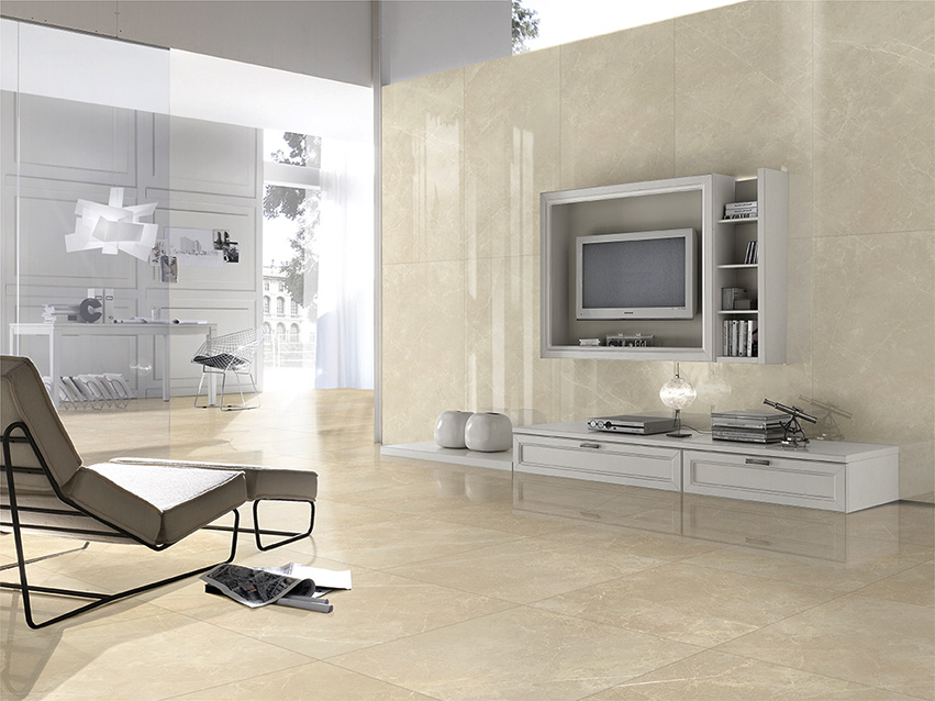 Gepolijste vloertegel Marmerlook Oneta Beige DC80 - Gebruikt als wandtegels - inspiratie foto Gepolijste vloertegel Marmerlook Oneta Beige DC80 - Gebruikt als wandtegels - inspiratie foto