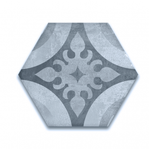Hexagon tegel 17,5x17,5 cm Makmue antraciet mix C221