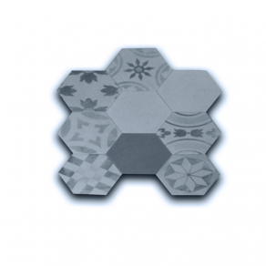 Hexagon tegel 17,5x17,5 cm Makmue antraciet mix C221