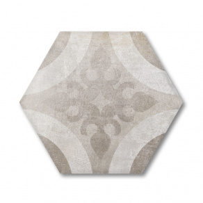 Hexagon decor tegel 17,5x17,5 cm Makmue bruin mix C222