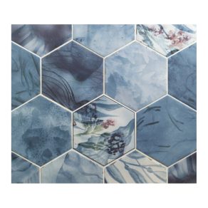 Hexagon tegel 13,9x16 cm Ecoline blauw A190-