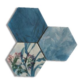 Hexagon tegel 13,9x16 cm Ecoline blauw A190