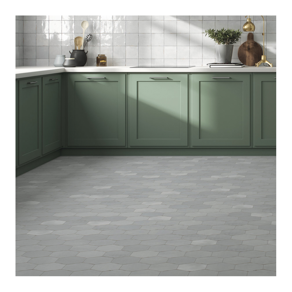 Hexagon tegel 13,9x16 cm APE Nomade grey A184 sfeerfoto
