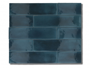 Hoogglans wandtegel 7.5×30 cm Oakland blauw C88