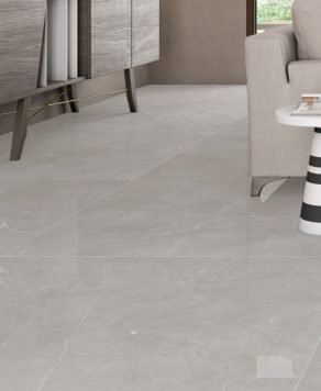 Hoogglans vloertegel 60x120 cm Marmerlook Creme Beige Nav 4 in de woonkamer