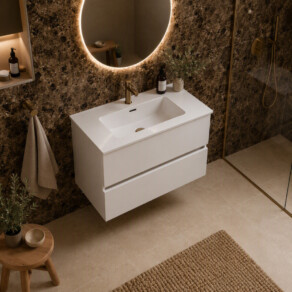 Hoogglans vloertegel 60x120 cm Marmerlook Emperador Bruin NR14 als badkamer wandtegels