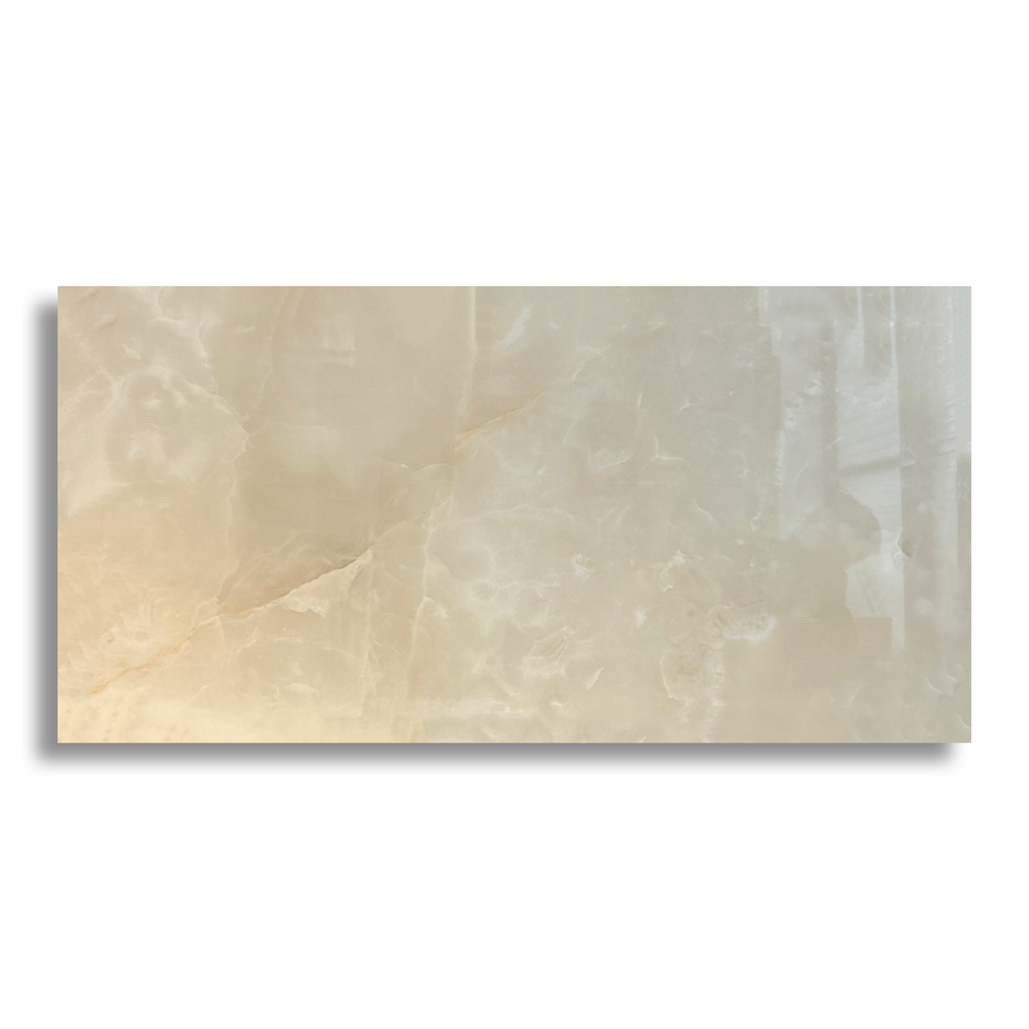 Hoogglans vloertegel 60x120 cm marmerlook Abu Dhabi Crema beige Onix NR51