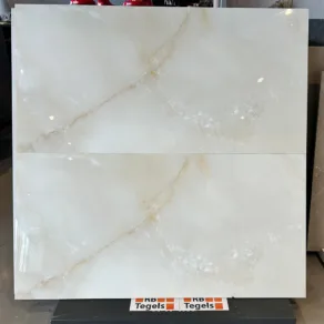 Hoogglans vloertegel 60x120 cm marmerlook Diamond Beige NR88