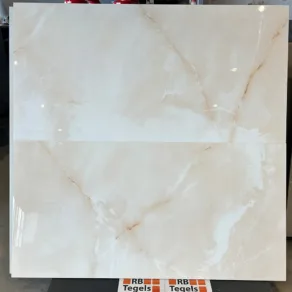 Hoogglans vloertegel 60x120 cm marmerlook Verona Crema beige NR87