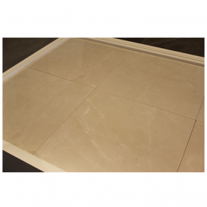 Hoogglans vloertegel 60x60 cm Marmerlook Casablanca Creme NAV4 in de showroom - ook in 120x120 cm leverbaar