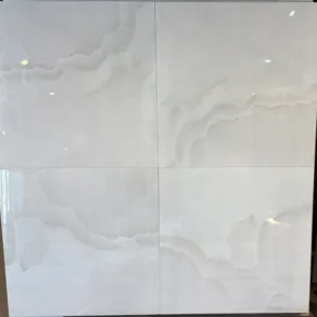 Hoogglans vloertegel 60x60 cm marmerlook Zilver grijs Onyx NR75