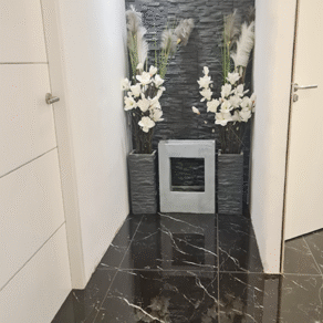 Hoogglans vloertegel 60x60 cm Marmerlook Carrara Black Nero Marquina NR74