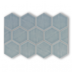 Hoogglans wandtegel 10,8x12,4 cm Hexagon Princeton Licht blauw RBT55