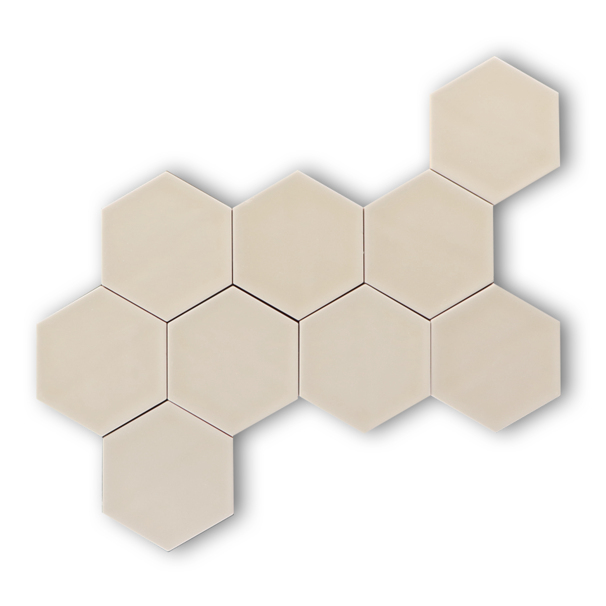 Hoogglans wandtegel 10,8x12,4 cm Hexagon Princeton beige RBT59 Hoogglans wandtegel 10,8x12,4 cm Hexagon Princeton beige RBT59