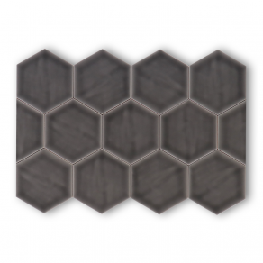 Hoogglans wandtegel 10,8x12,4 cm Hexagon Princeton grafiet RBT58