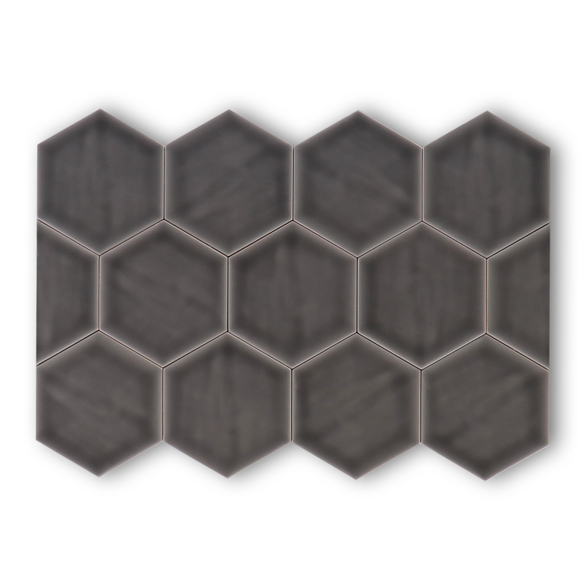 Hoogglans wandtegel 10,8x12,4 cm Hexagon Princeton grafiet RBT58 Hoogglans wandtegel 10,8x12,4 cm Hexagon Princeton grafiet RBT58
