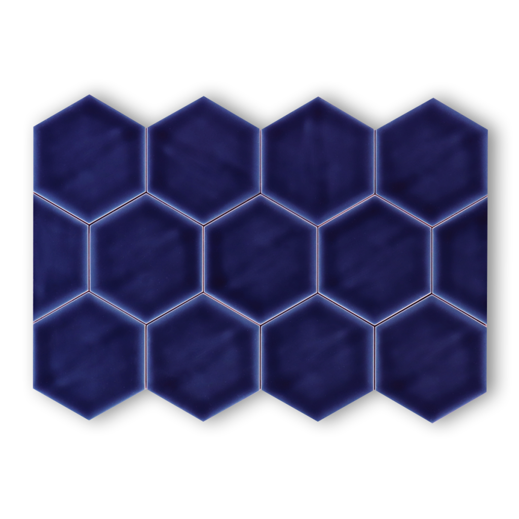 Hoogglans wandtegel 10,8x12,4 cm Hexagon Princeton kobalt blauw RBT62