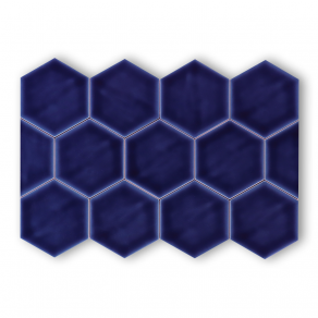 Hoogglans wandtegel 10,8x12,4 cm Hexagon Princeton kobalt blauw RBT62