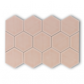 Hoogglans wandtegel 10,8x12,4 cm Hexagon Princeton roze RBT54