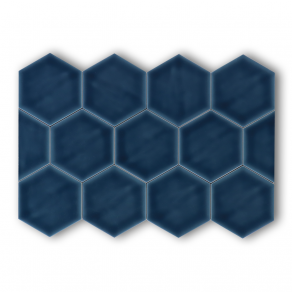 Hoogglans wandtegel 10,8x12,4 cm Hexagon Princeton topaz blauw RBT56