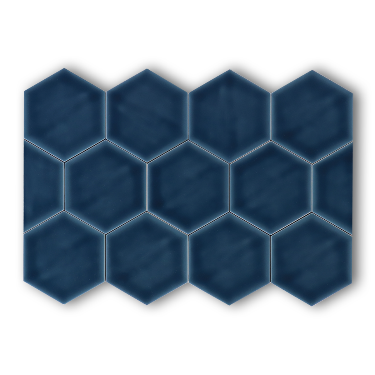 Hoogglans wandtegel 10,8x12,4 cm Hexagon Princeton topaz blauw RBT56 Hoogglans wandtegel 10,8x12,4 cm Hexagon Princeton topaz blauw RBT56