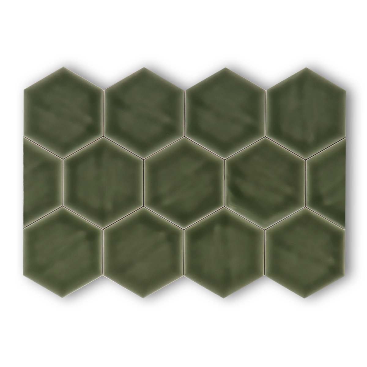 Hoogglans wandtegel 10,8x12,4 cm Hexagon Princeton topaz groen RBT61 Hoogglans wandtegel 10,8x12,4 cm Hexagon Princeton topaz groen RBT61