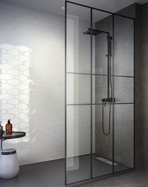 Hoogglans wandtegel 10x20 cm Dekor Calang wit A253
