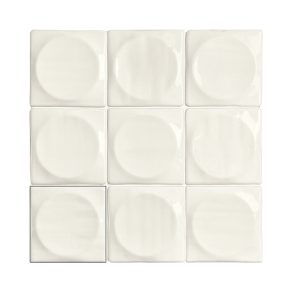 Hoogglans wandtegel 11,8x11,8 cm Decortegels Manila Dora Wit A466