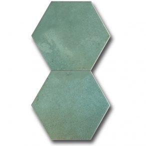 Hoogglans wandtegel 16x18 cm Momo hexagon groen C277