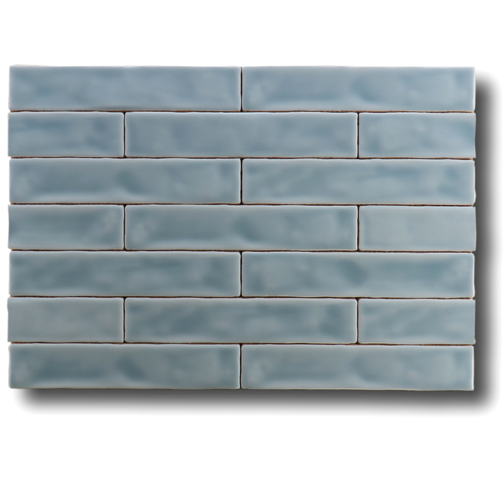 Hoogglans wandtegel 5x25 cm Handvorm Trinity licht blauw RBT84 - ook in 5x50 cm leverbaar