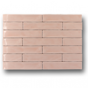 Hoogglans wandtegel 5x25 cm Handvorm Trinity roze RBT83