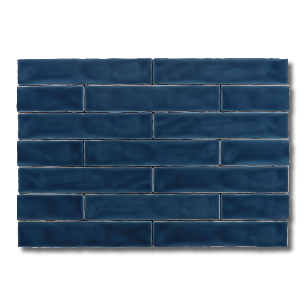 Hoogglans wandtegel 5x25 cm Handvorm Trinity topaz blauw RBT85 - ook in 5x50 cm leverbaar,