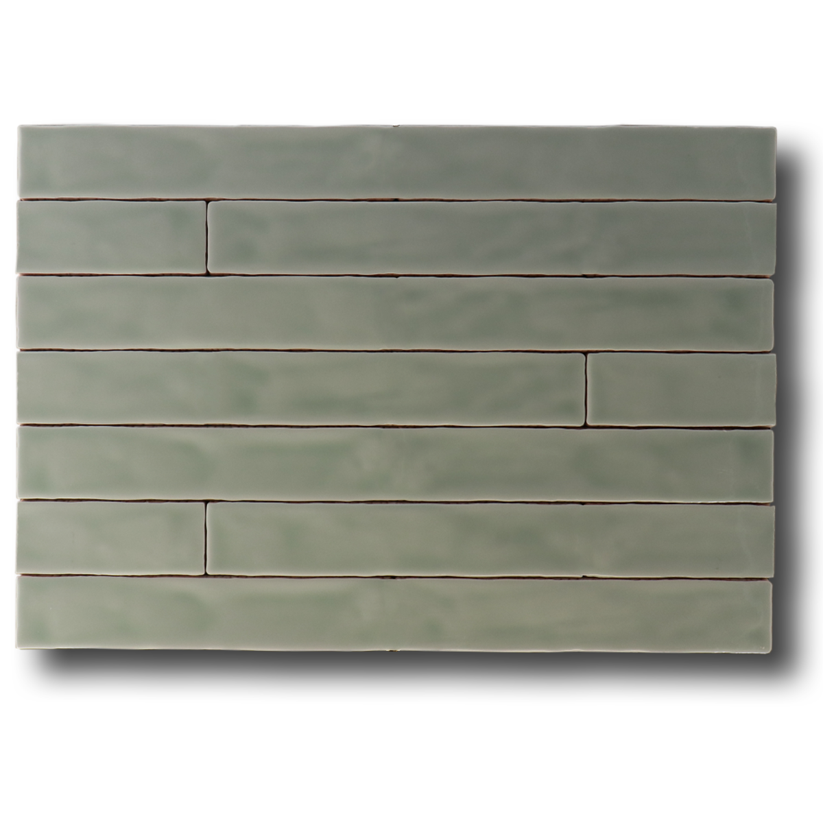 Hoogglans wandtegel 5x50 cm Handvorm Trinity jade groen RBT79 Hoogglans wandtegel 5x50 cm Handvorm Trinity jade groen RBT79
