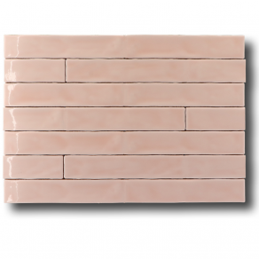 Hoogglans wandtegel 5x50 cm Handvorm Trinity roze RBT83 - ook in 5x25 cm leverbaar