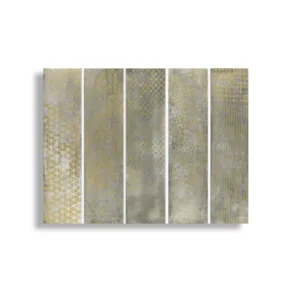 Hoogglans wandtegel 7,4x31 cm Leef Grijs Decor DC147