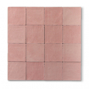 Hooglans wandtegel 10x10 cm ALexand roze RBT107