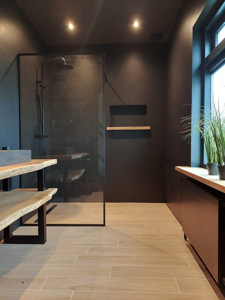 Houtlook tegel Kerota Beige N6 - gebruikt in de badkamer