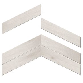 Keramisch Parket8x40 Hongaarse punt Catalonia Wit R64 - Visgraatmotief