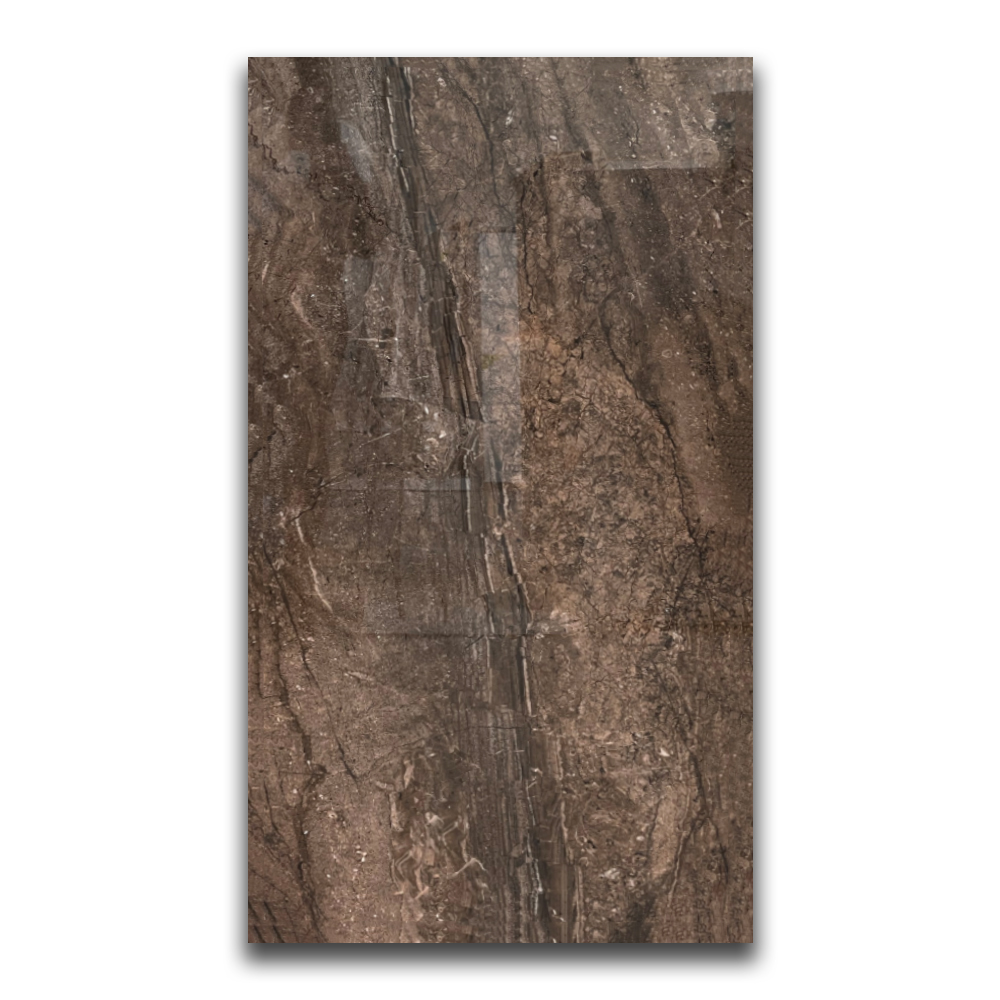 Gepolijst vloertegel 60x120 cm marmerlook Merida bruin R46