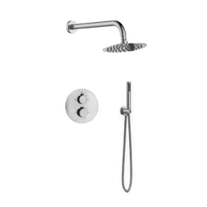 RBS050043 Inbouw regendoucheset 30 cm met thermostaatkraan geborsteld RVS Umfero 1000x1000