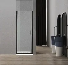 Douchedeur 80×200 cm mat zwart profiel 8 mm glas anti kalk