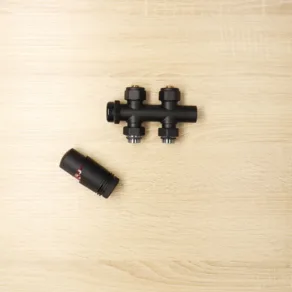 Radiator Aansluitset Recht mat zwart