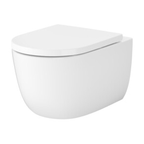 Randloos wit hangend Toilet NAVADO PRO PLUS Tornado flush 54 cm met soft close zitting RBS090163