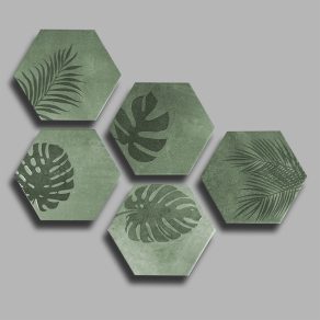 Vloertegel 20x24 cm Decortegels Hexagon Merci Groen R91_rb