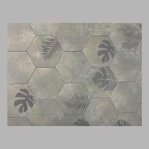Vloertegel 20x24 cm Decortegels mix met Hexagon Merci Groen R91